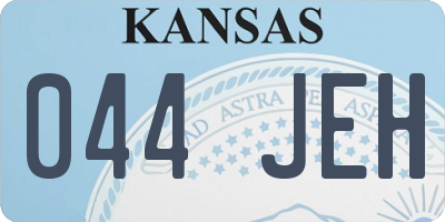 KS license plate 044JEH