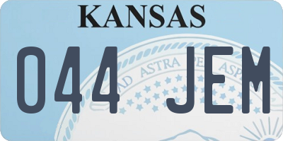 KS license plate 044JEM