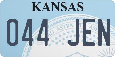 KS license plate 044JEN