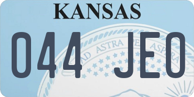 KS license plate 044JEO