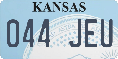 KS license plate 044JEU