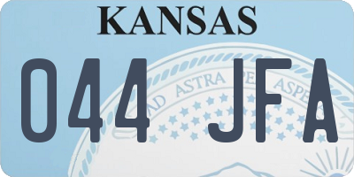KS license plate 044JFA