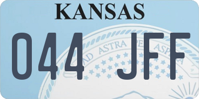 KS license plate 044JFF