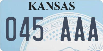 KS license plate 045AAA