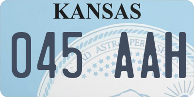 KS license plate 045AAH