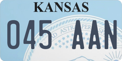 KS license plate 045AAN