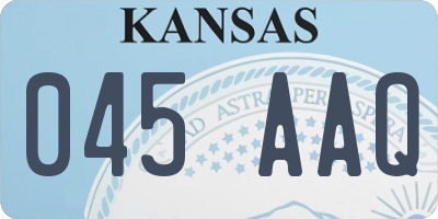 KS license plate 045AAQ