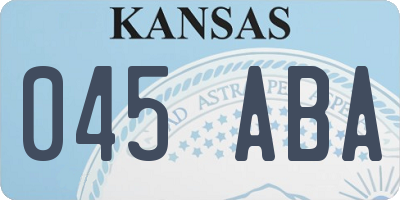 KS license plate 045ABA