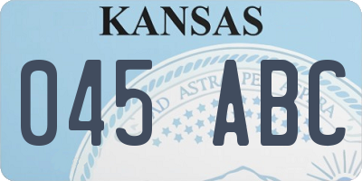 KS license plate 045ABC
