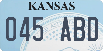 KS license plate 045ABD