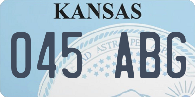 KS license plate 045ABG