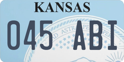 KS license plate 045ABI