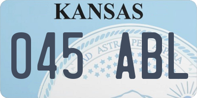 KS license plate 045ABL