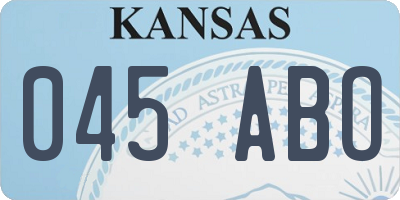 KS license plate 045ABO
