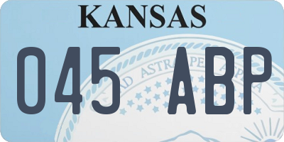 KS license plate 045ABP