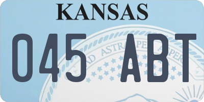 KS license plate 045ABT