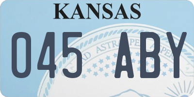 KS license plate 045ABY