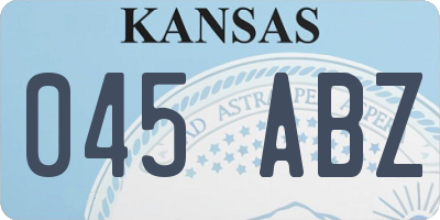 KS license plate 045ABZ