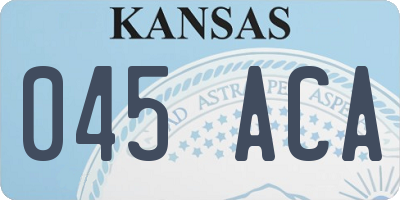 KS license plate 045ACA