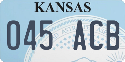 KS license plate 045ACB