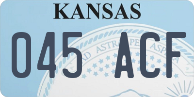 KS license plate 045ACF