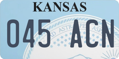 KS license plate 045ACN