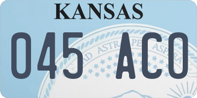 KS license plate 045ACO