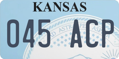 KS license plate 045ACP