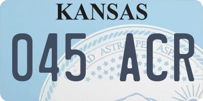 KS license plate 045ACR