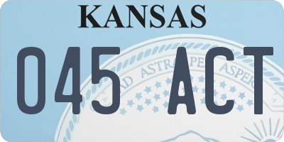 KS license plate 045ACT