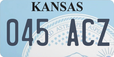 KS license plate 045ACZ