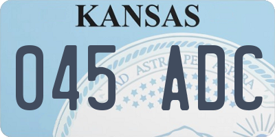 KS license plate 045ADC