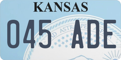 KS license plate 045ADE