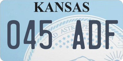 KS license plate 045ADF