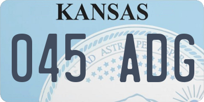 KS license plate 045ADG