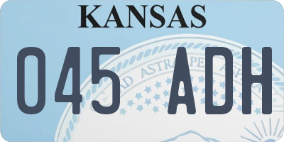 KS license plate 045ADH