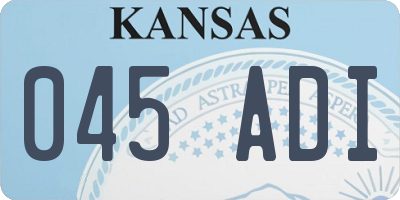 KS license plate 045ADI