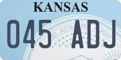 KS license plate 045ADJ