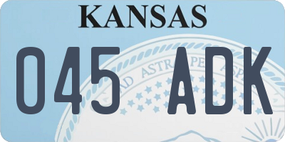 KS license plate 045ADK