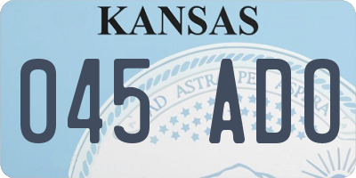 KS license plate 045ADO