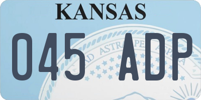 KS license plate 045ADP