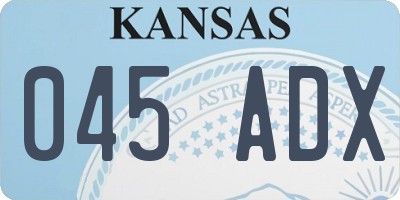 KS license plate 045ADX