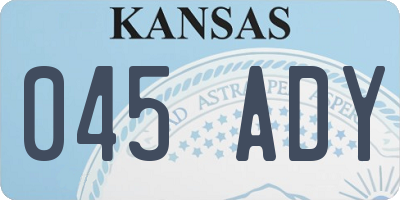 KS license plate 045ADY