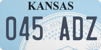 KS license plate 045ADZ