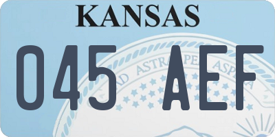 KS license plate 045AEF