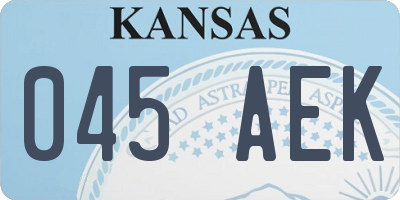 KS license plate 045AEK
