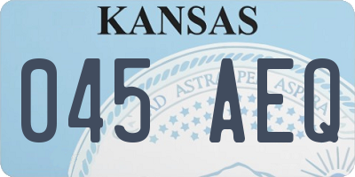 KS license plate 045AEQ