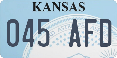 KS license plate 045AFD
