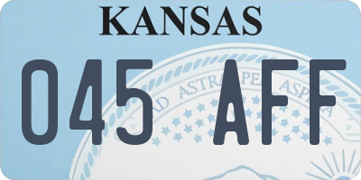 KS license plate 045AFF