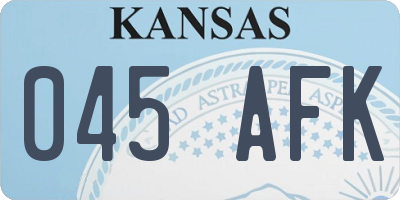 KS license plate 045AFK